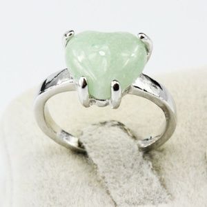 Green Aventurine Silver Plated Ring Size 9